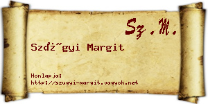 Szügyi Margit névjegykártya