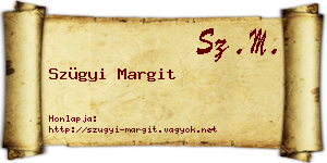 Szügyi Margit névjegykártya